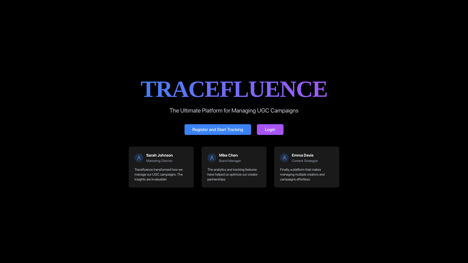 Tracefluence screenshot