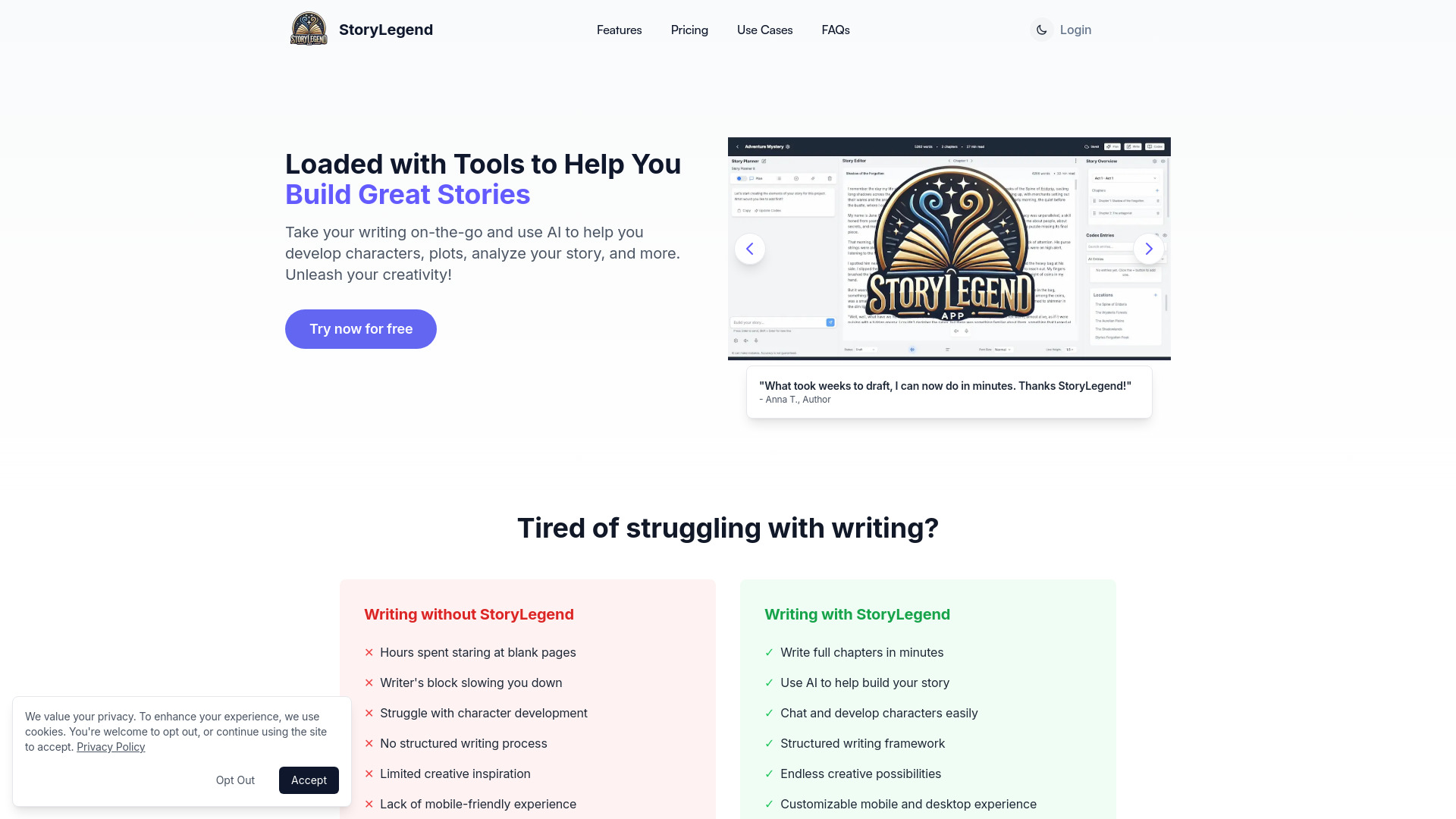 StoryLegend screenshot