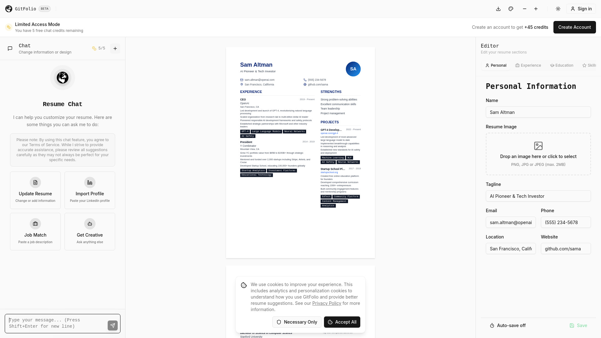 GitFolio screenshot