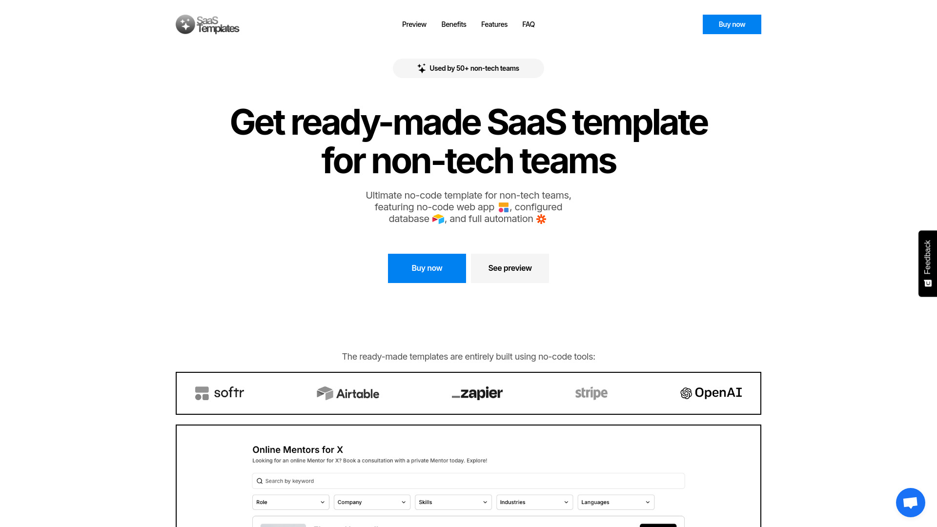 SaaS Templates screenshot