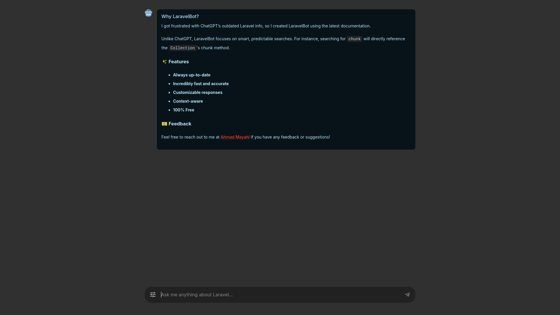 LaravelBot screenshot