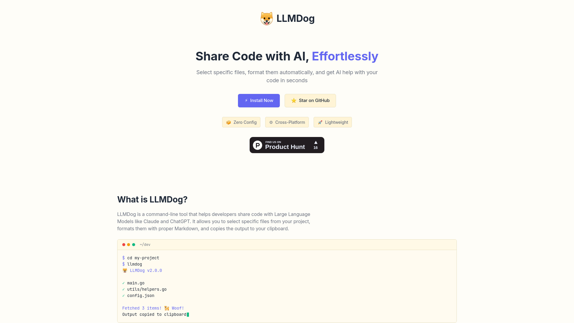 LLMDog screenshot