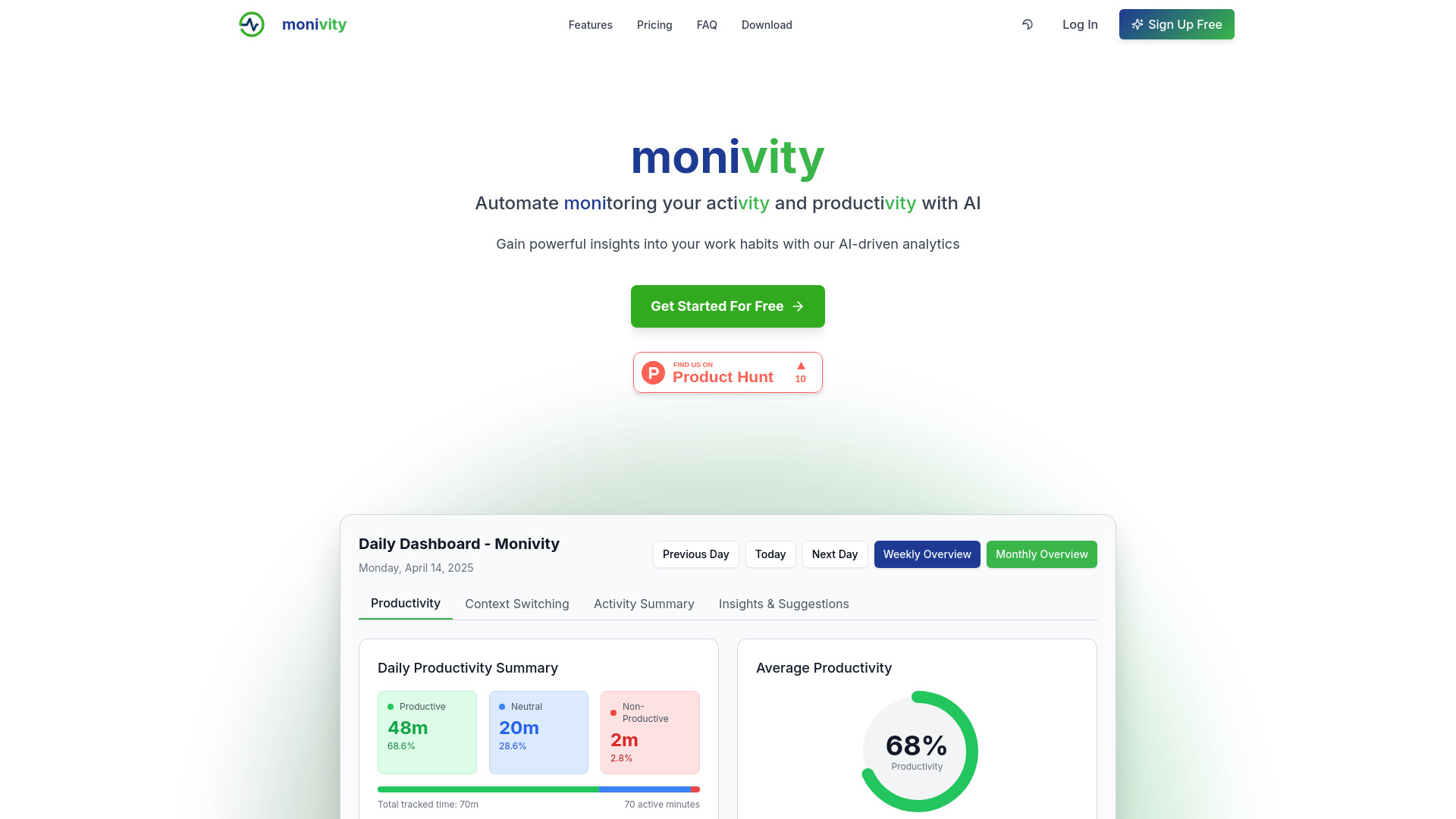 Monivity screenshot