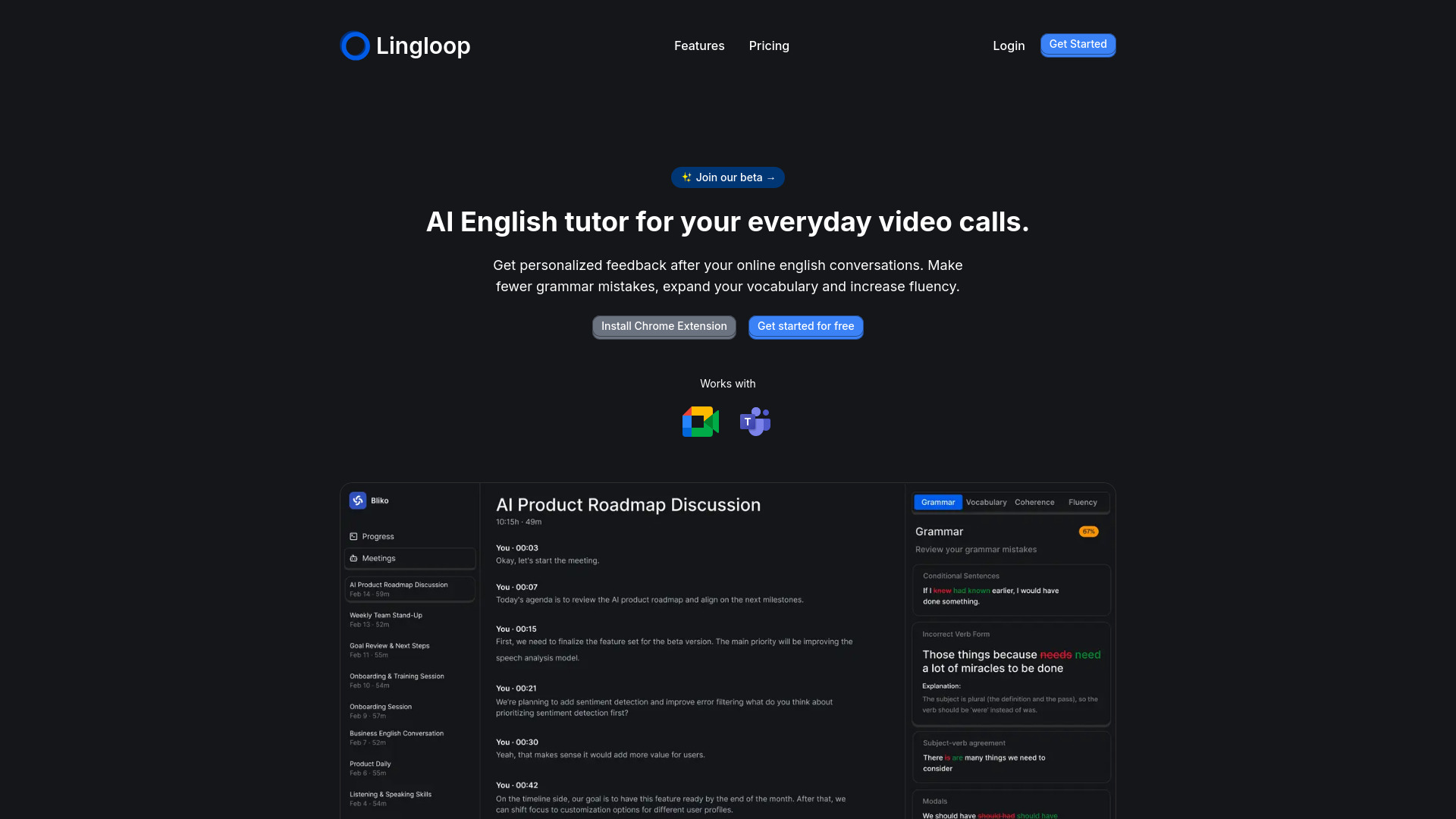 Lingloop screenshot