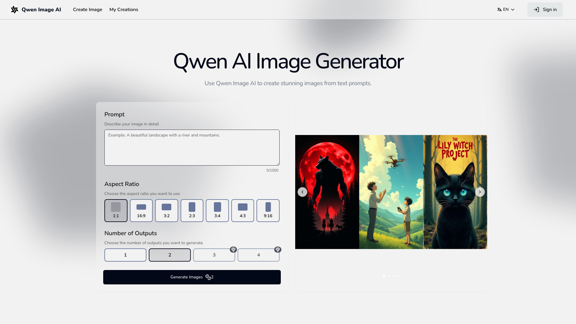 Qwen Image AI screenshot