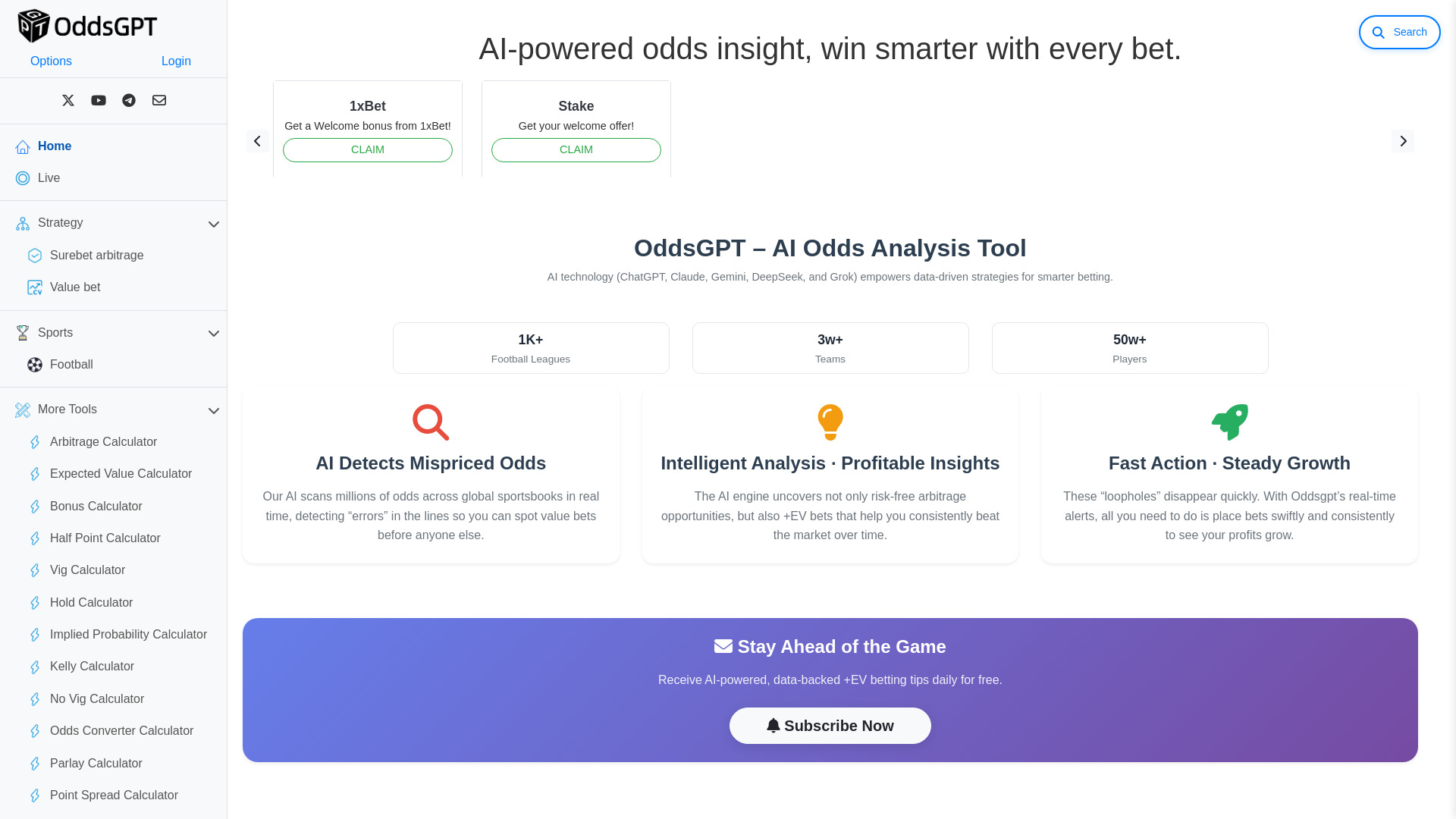 OddsGPT – AI Odds Analysis Tool screenshot