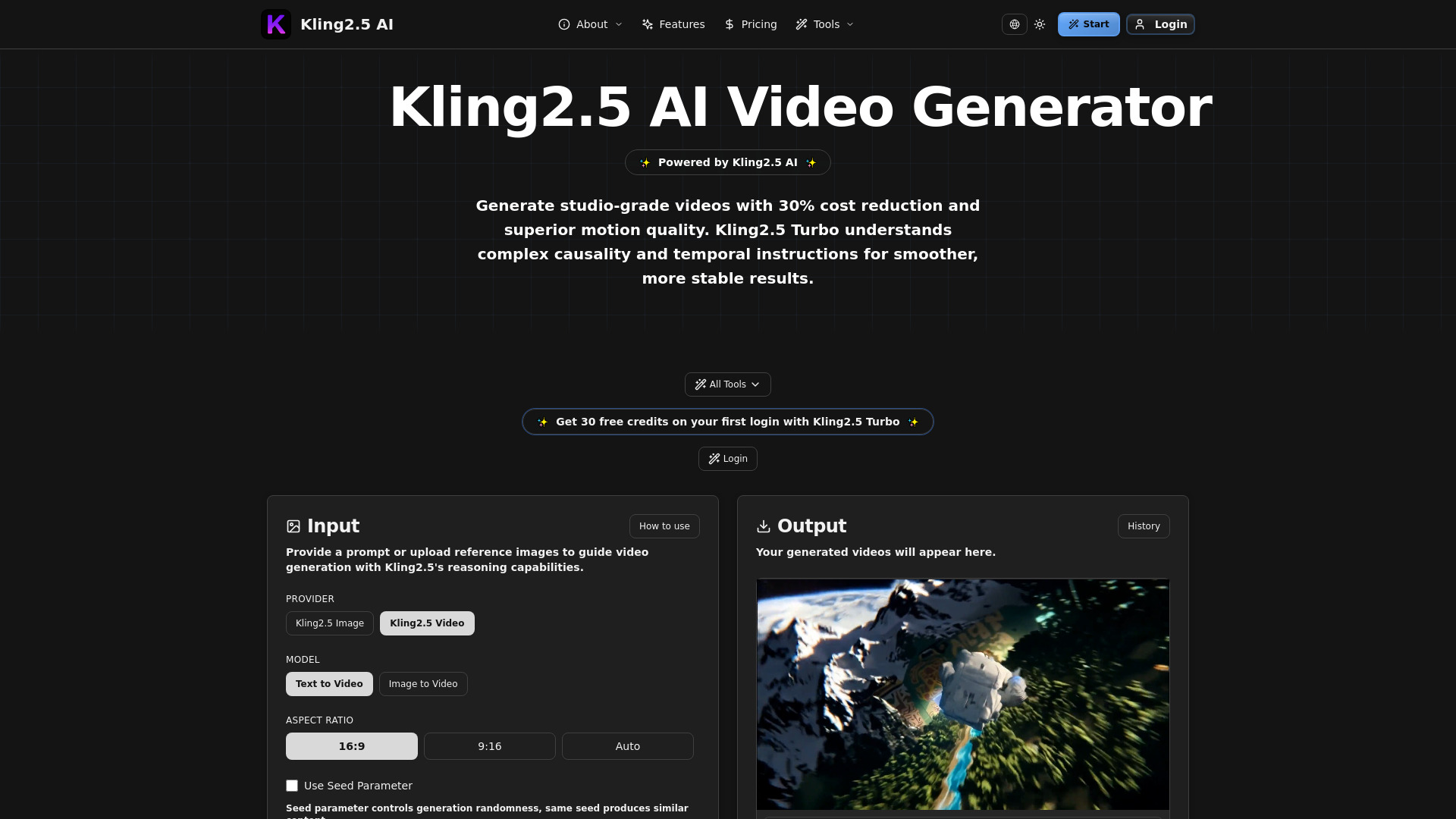 Kling 2.5 AI screenshot