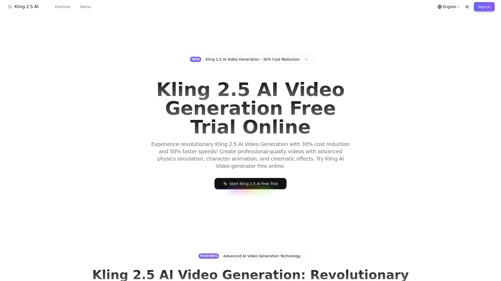 Kling 2.5 screenshot