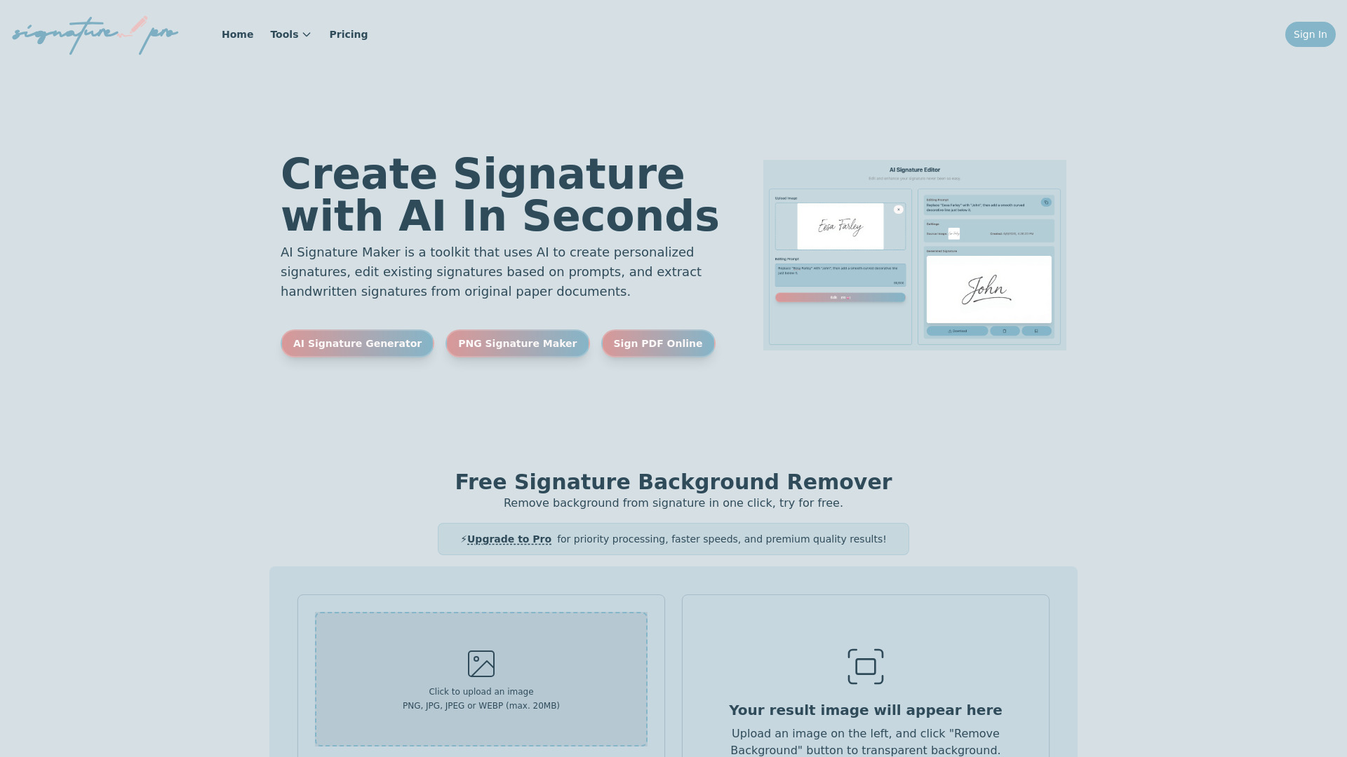 AI Signature Generator screenshot