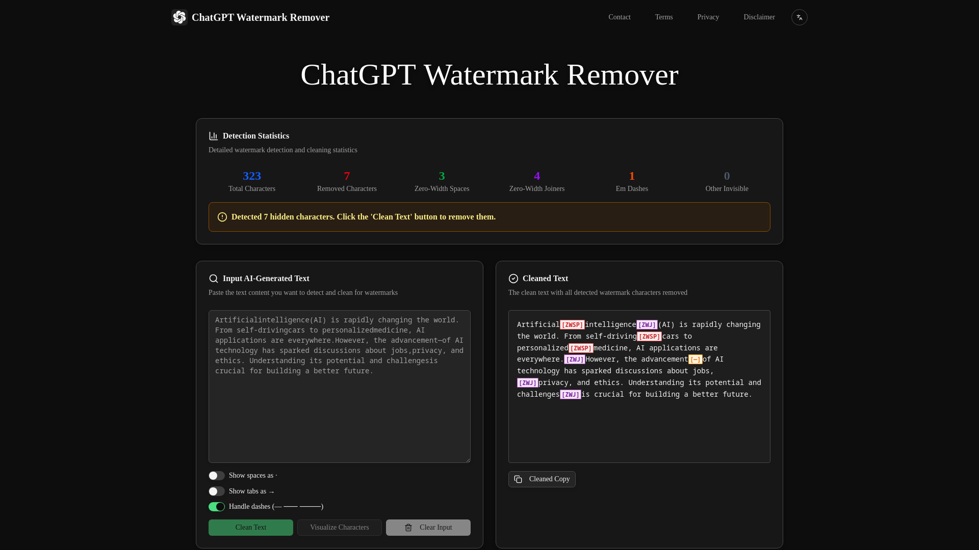 ChatGPT Watermark Remover screenshot
